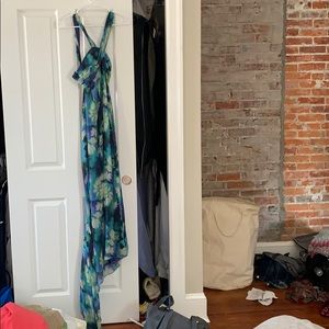 Nicole Miller tie dye sundress with train